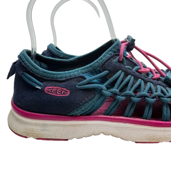 KEEN Teal Blue Pink Closed Toe Sneakers Sandals Hiking Fishing Camping Shoes 5 - Picture 4 of 15